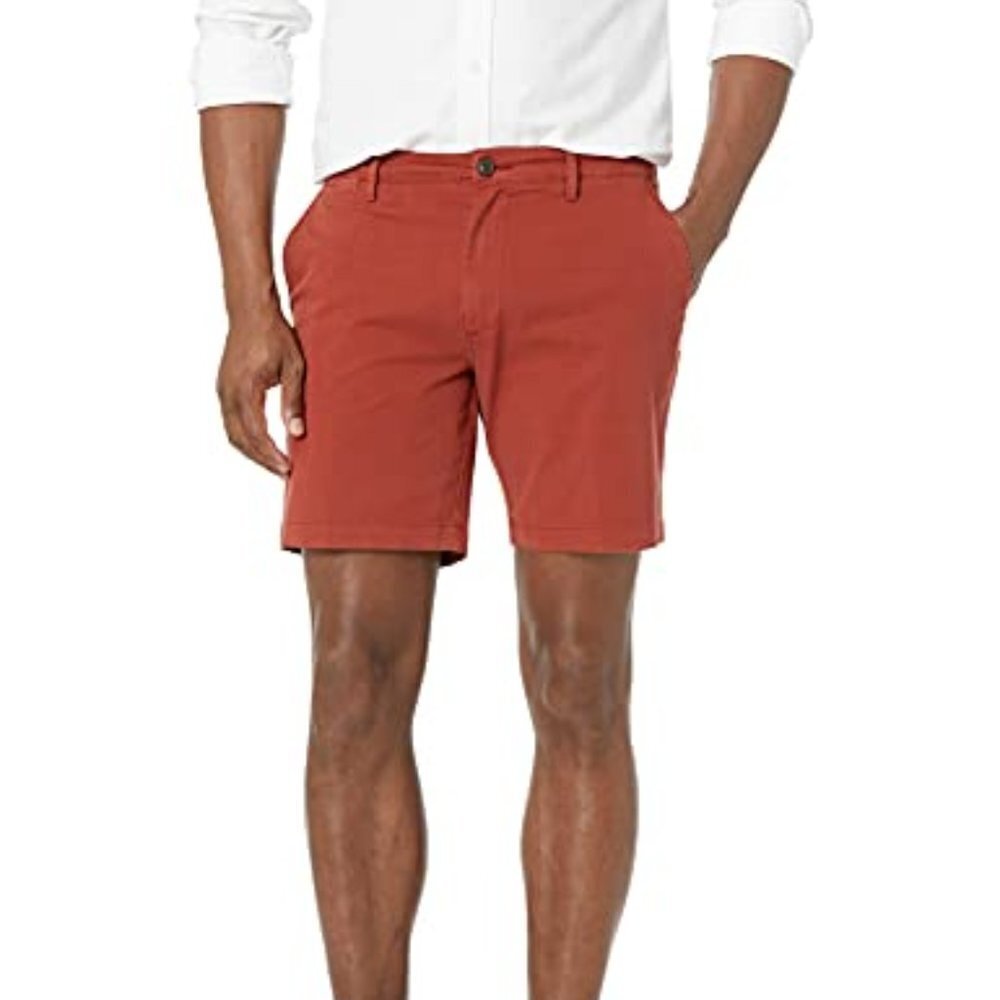 GOODTHREADS Men's Slim-Fit 7" Flat-Front Comfort Stretch Chino Short Size 40